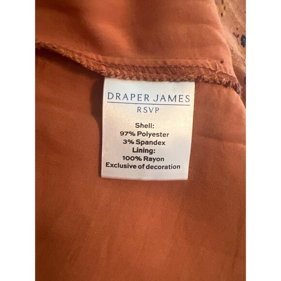 Draper James RSVP Smocked Waist Midi Dress - Size 2X (20) - Rust Floral Print‎ - Picture 12 of 12